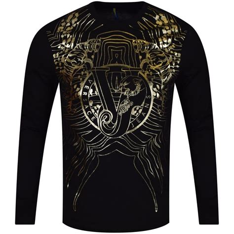 versace shirt gold|Versace long sleeve t shirt.